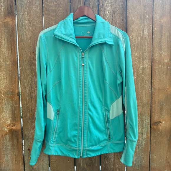 TANGERINE Women's Teal Full Zip Mesh Athletic Jacket Sweatshirt Size Large - Picture 1 of 12